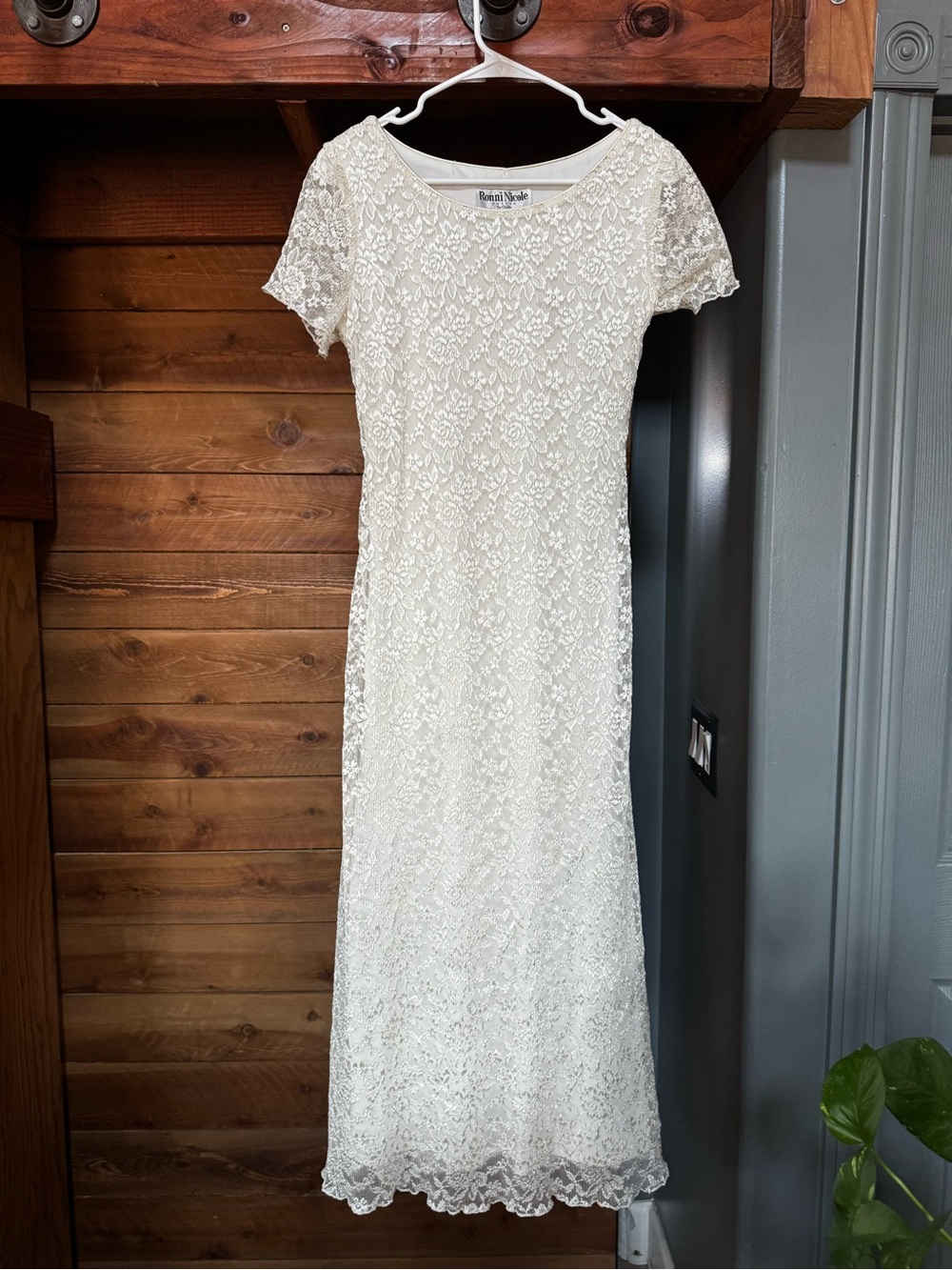 Cream Lace Midi Dress - Vintage